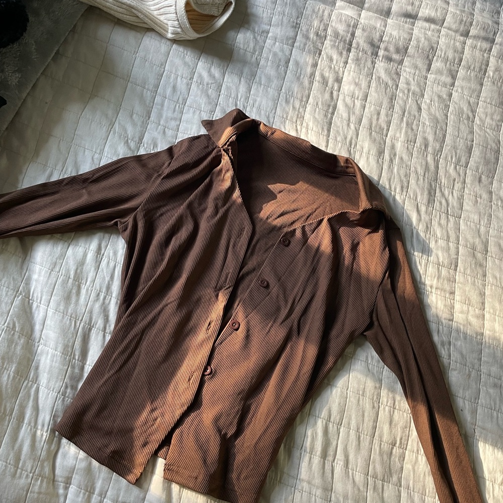 Brown Button-Up Shirt